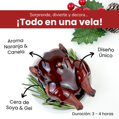 Vela Pavo Navideño